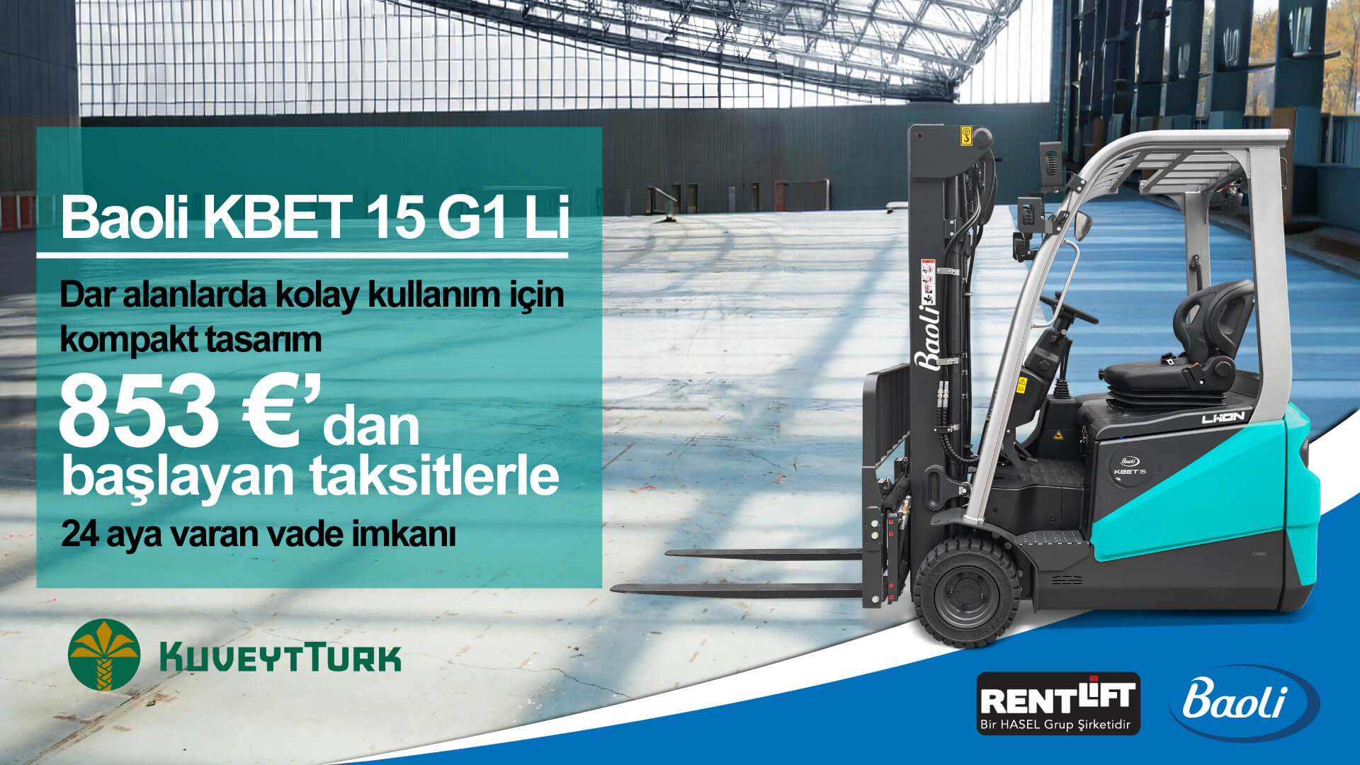 Baoli KBET 15 G1 Li Elektrikli Forklifte Özel Leasing Avantajı